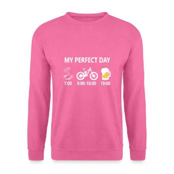 Mountain Bike Coffee Beer - My Perfect Day - Unisex Sweatshirt - pink - Front