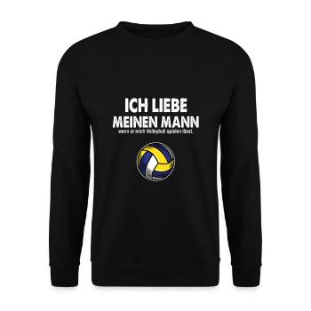 J'aime mon mari quand il me donne du volleyball ... - Sweat-shirt Unisexe - noir - Devant - Alina (178cm) & Michal (187cm)