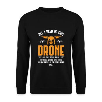 All i need is This Drone and that other Drone - Unisex Pullover - Schwarz - Vorne - Alina (178cm) & Michal (187cm)