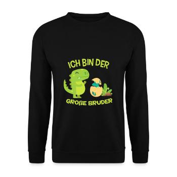 I am the big brother dinosaur dinosaur gift - Unisex Sweatshirt - black - Front - Alina (178cm) & Michal (187cm)