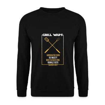 Grill Wars be careful you have to gift - Unisex Sweatshirt - black - Front - Alina (178cm) & Michal (187cm)
