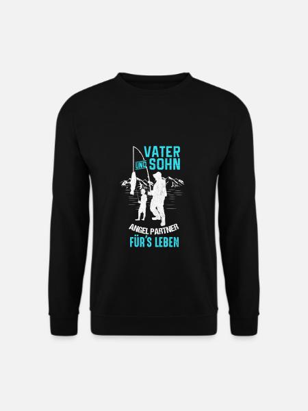 Vater und Sohn Angelpartner fürs Leben - Unisex Pullover - Schwarz
