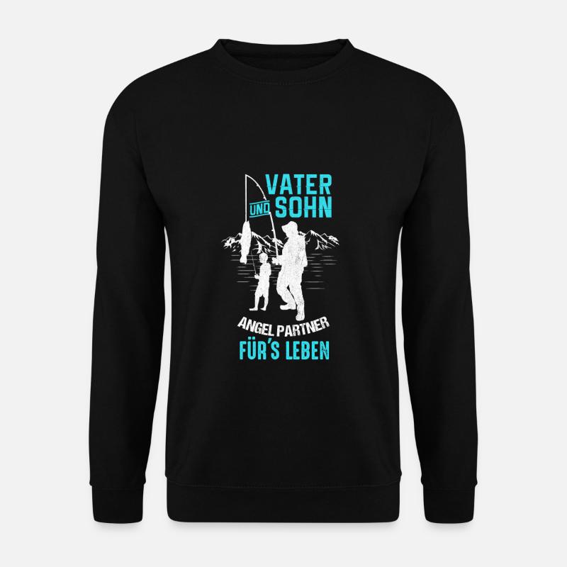 Vater und Sohn Angelpartner fürs Leben - Unisex Pullover - Schwarz