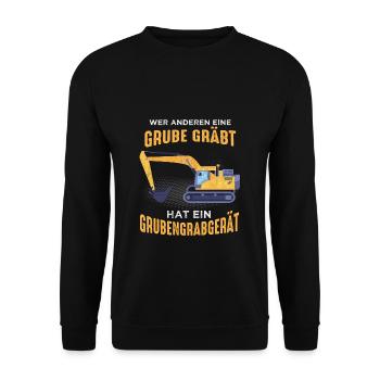 Who Else A Pit Digs Pit Digging Equipment - Unisex Sweatshirt - black - Front - Alina (178cm) & Michal (187cm)
