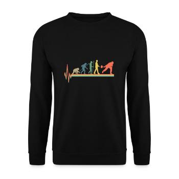 Evolution Eisstockschütze Eisstock Schießen Retro - Unisex Pullover - Schwarz - Vorne - Alina (178cm) & Michal (187cm)
