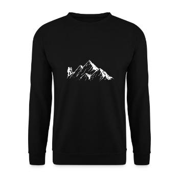 Ski touring Ski Tour Ski Touring Mountains - Unisex Sweatshirt - black - Front - Alina (178cm) & Michal (187cm)