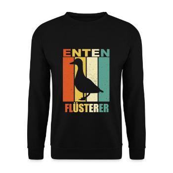 Enten Flüsterer - Entenflüsterer - Unisex Pullover - Schwarz - Vorne - Alina (178cm) & Michal (187cm)