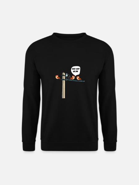 Vögel Spruch Lustig Der Hat WLAN Vogel Spatzen - Unisex Pullover - Schwarz