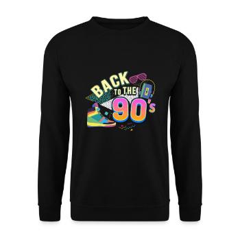 Back To The 90's - Unisex Sweatshirt - black - Front - Alina (178cm) & Michal (187cm)