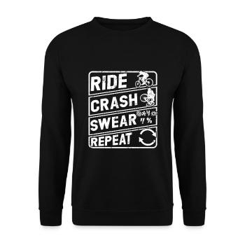 Vélo crash jure répéter - Sweat-shirt Unisexe - noir - Devant - Alina (178cm) & Michal (187cm)