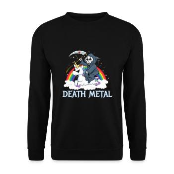 Death Metal Unicorn - Unisex Sweatshirt - black - Front - Alina (178cm) & Michal (187cm)