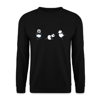 Panda Yoga Meditation Zen Namaste Gymnastik - Unisex Pullover - Schwarz - Vorne - Alina (178cm) & Michal (187cm)
