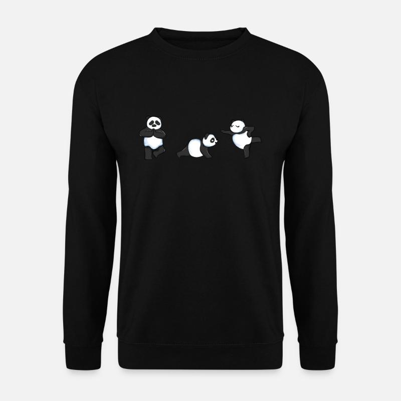 Panda Yoga Meditation Zen Namaste Gymnastik - Unisex Pullover - Schwarz