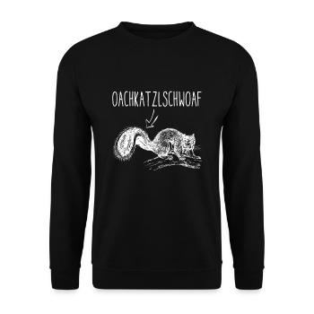 Oachkatzlschwoaf - Unisex Pullover - Schwarz - Vorne - Alina (178cm) & Michal (187cm)