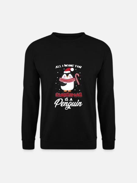 All i want for christmas is a penguin Weihnachten - Unisex Pullover - Schwarz