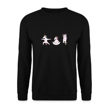 Unicorn Yoga Zen Meditation Namaste Yoga Unicorn - Unisex Sweatshirt - black - Front - Alina (178cm) & Michal (187cm)
