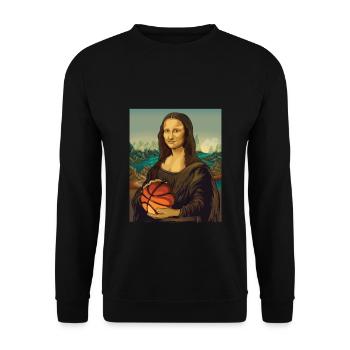 Basketball Mona Lisa Leonardo DaVinci basketteur - Sweat-shirt Unisexe - noir - Devant - Alina (178cm) & Michal (187cm)