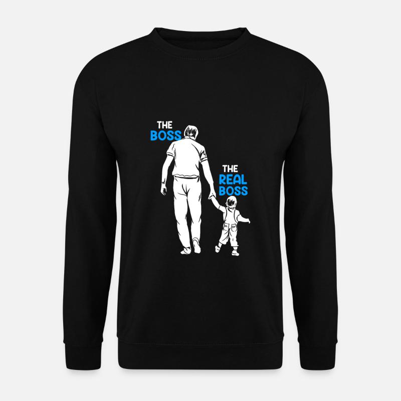 Vater und Sohn Papa und Sohn Boss Partnerlook - Unisex Pullover - Schwarz