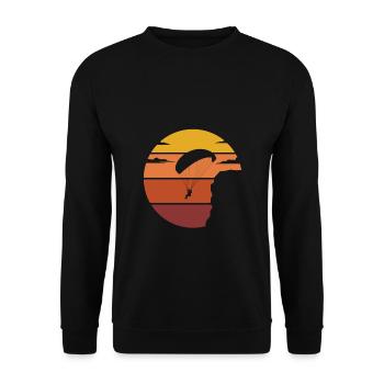 Vintage Sonne Paragleiter für Gleitschirmflieger - Unisex Pullover - Schwarz - Vorne - Alina (178cm) & Michal (187cm)