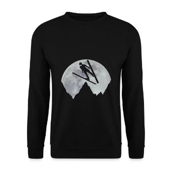 Ski jumper ski flyer ski jumper moon gift - Unisex Sweatshirt - black - Front - Alina (178cm) & Michal (187cm)