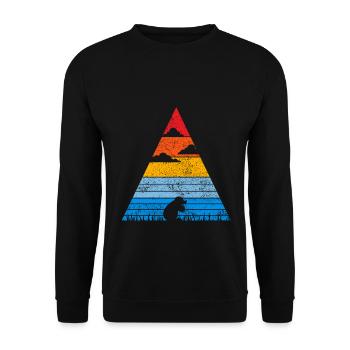 Retro Mole Sunset Vole Shrew Gift - Unisex Sweatshirt - black - Front - Alina (178cm) & Michal (187cm)