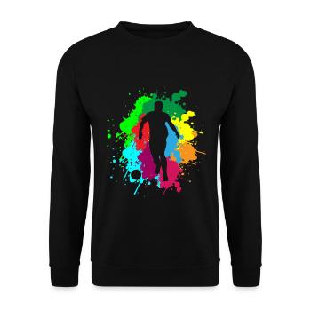 Retro Football Silhouette Football Player Vintage - Unisex Sweatshirt - black - Front - Alina (178cm) & Michal (187cm)