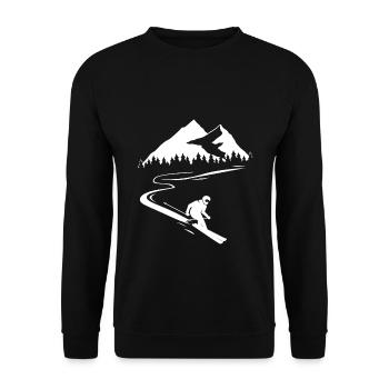 Skieur montagnes ski d'hiver sports d'hiver - Sweat-shirt Unisexe - noir - Devant - Alina (178cm) & Michal (187cm)