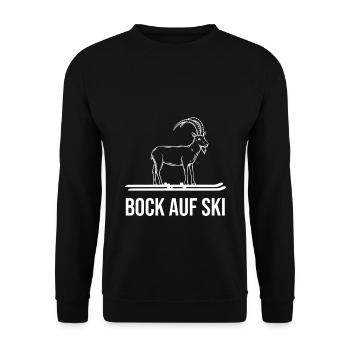 Bock auf Ski Steinbock Ziege Skifahrer Geschenk - Unisex Pullover - Schwarz - Vorne - Alina (178cm) & Michal (187cm)