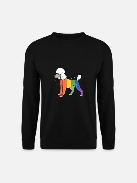 Pudel Hund Regenbogen Gay Pride Homo Geschenk - Unisex Pullover - Schwarz
