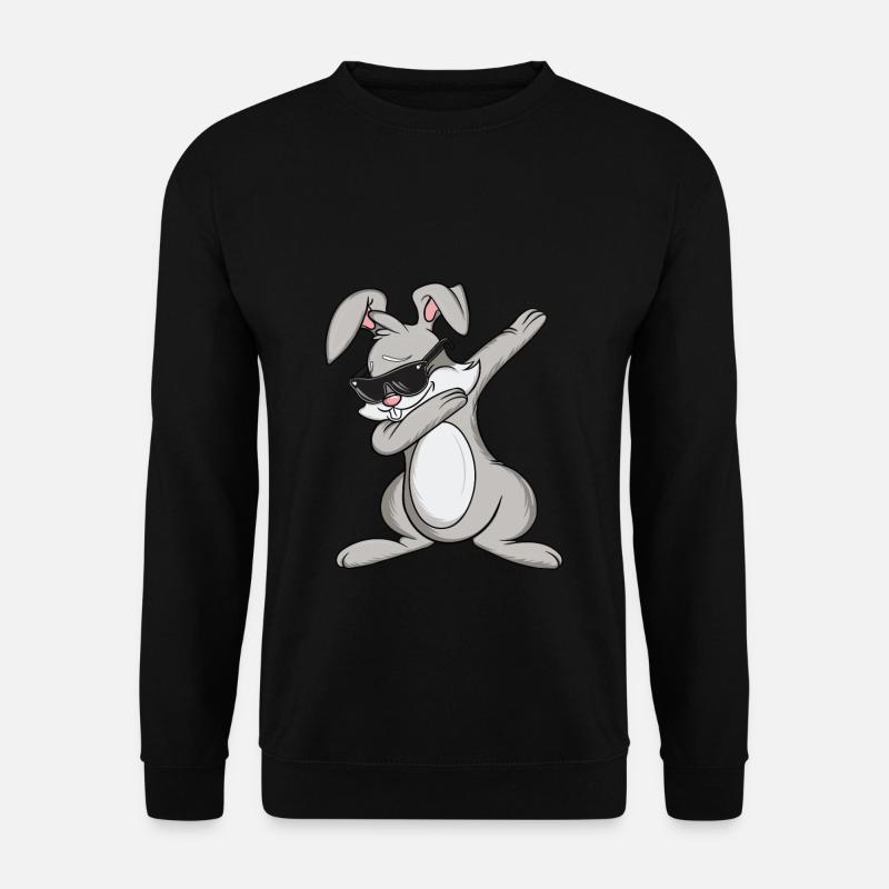 Dabbing Hase Sonnenbrille Osterhase Cool Geschenk - Unisex Pullover - Schwarz