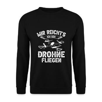 Mir reichts ich geh Drohne fliegen Copter Geschenk - Unisex Pullover - Schwarz - Vorne - Alina (178cm) & Michal (187cm)