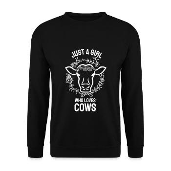 Juste une fille qui aime les vaches Farmer Farmer Cows - Sweat-shirt Unisexe - noir - Devant - Alina (178cm) & Michal (187cm)
