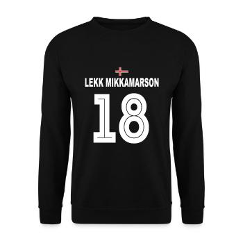 Island Fußball Party Trikot Leck mich am Arsch - Unisex Pullover - Schwarz - Vorne - Alina (178cm) & Michal (187cm)