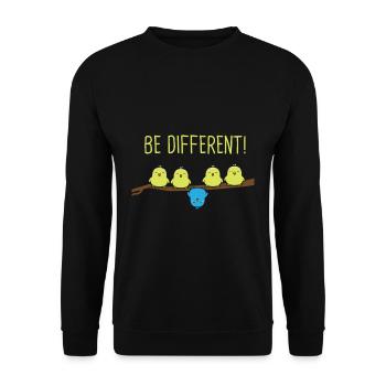 Be different ondulation oiseau - Sweat-shirt Unisexe - noir - Devant - Alina (178cm) & Michal (187cm)