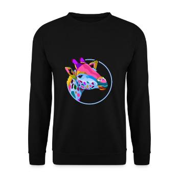 Girafe amour motif tache costume vintage rétro - Sweat-shirt Unisexe - noir - Devant - Alina (178cm) & Michal (187cm)