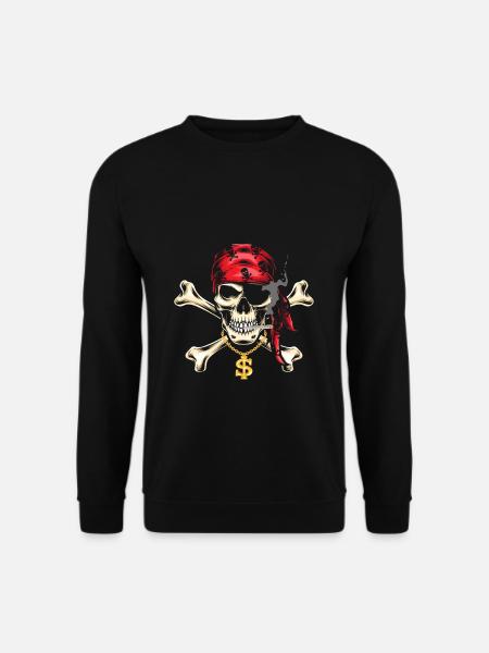 Piraten Kinder Kostüm Totenkopf Hip Hop Goldkette - Unisex Pullover - Schwarz