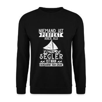 Personne n'est parfait marin voilier skipper - Sweat-shirt Unisexe - noir - Devant - Alina (178cm) & Michal (187cm)