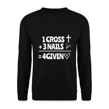 1 Cross 3 Nails 4 Given Christ Jesus religion - Unisex Sweatshirt - black - Front - Alina (178cm) & Michal (187cm)