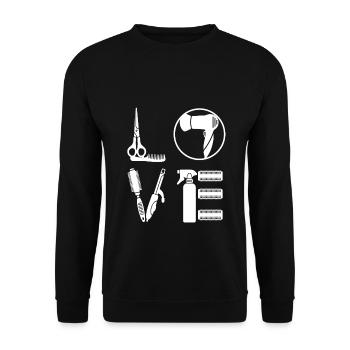 Friseurin Love Job Friseur Salon Friseure Geschenk - Unisex Pullover - Schwarz - Vorne - Alina (178cm) & Michal (187cm)