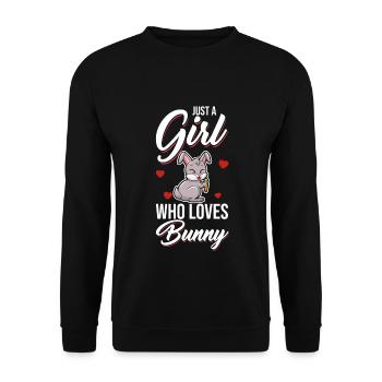 Juste une fille qui aime Bunny Rabbit Rabbit - Sweat-shirt Unisexe - noir - Devant - Alina (178cm) & Michal (187cm)