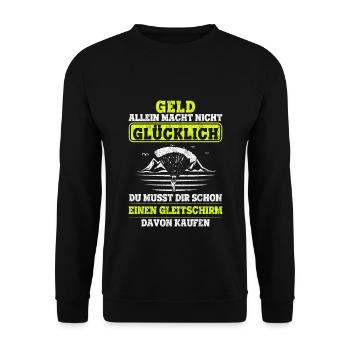 Gleitschirm Paragleiter Paragliding Berge Geschenk - Unisex Pullover - Schwarz - Vorne - Alina (178cm) & Michal (187cm)