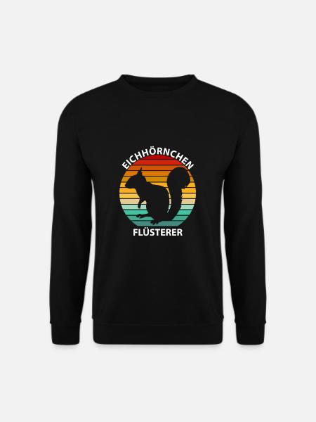 Eichhörnchen Flüsterer Eichkätzchen Squirrel Retro - Unisex Pullover - Schwarz