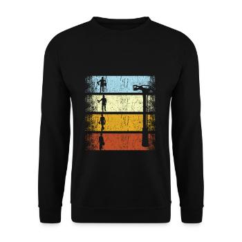 Vintage retro artisan handyman installer - Unisex Sweatshirt - black - Front - Alina (178cm) & Michal (187cm)