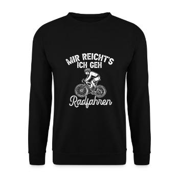 J'en ai assez je vais faire du vélo vélo de route vélo vélo - Sweat-shirt Unisexe - noir - Devant - Alina (178cm) & Michal (187cm)