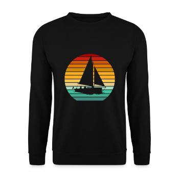 Vintage sailboat sailor sails sailing sailing ship - Unisex Sweatshirt - black - Front - Alina (178cm) & Michal (187cm)