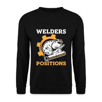 Welders Can Do It In All Positions Schweißer - Unisex Pullover - Schwarz - Vorne - Alina (178cm) & Michal (187cm)