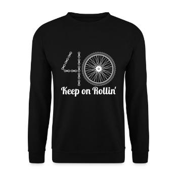 40th birthday gift cyclist bike rider - Unisex Sweatshirt - black - Front - Alina (178cm) & Michal (187cm)