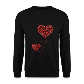 Grossesse coeur bébé enceinte deux coeurs - Sweat-shirt Unisexe - noir - Devant - Alina (178cm) & Michal (187cm)