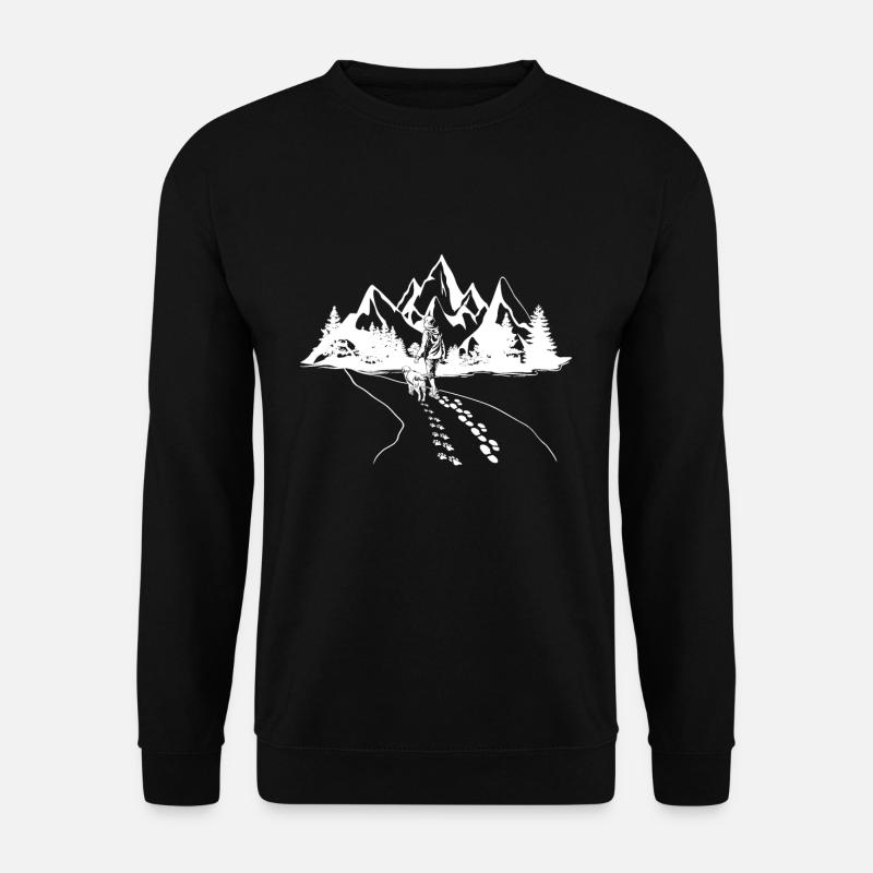 Berge Hund Wandern Gassi Kinder Hunde Geschenk - Unisex Pullover - Schwarz
