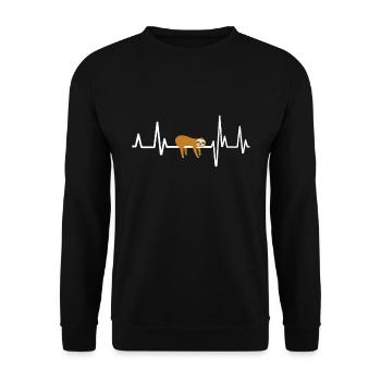 Sloth Heartbeat Heartbeat Chiller Loafers - Unisex Sweatshirt - black - Front - Alina (178cm) & Michal (187cm)